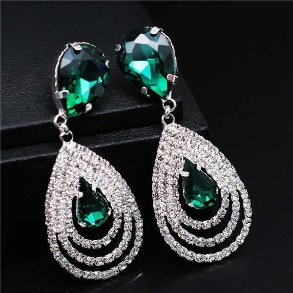 Modern NEW Trend Luxury Woman Elegant Wedding Bridal Jewelry Sets For Women Rhinestone Austrian Crystal Jewelry Set Bracelet Earrings Set
