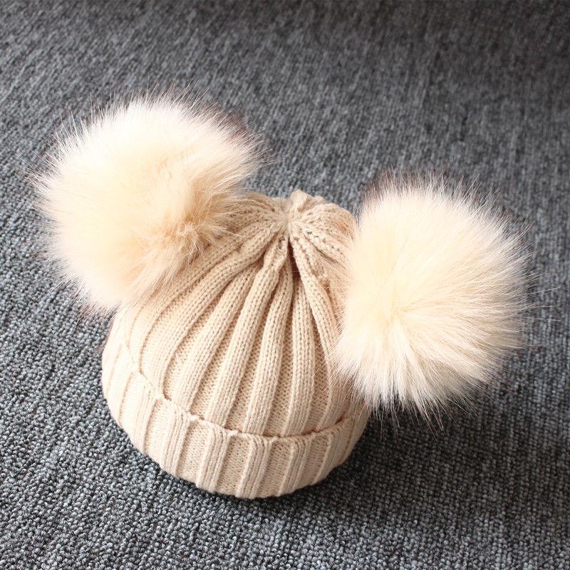 Newborn Baby Kids Girls Winter Warm Knit Hat Ball Beanie Cap Design