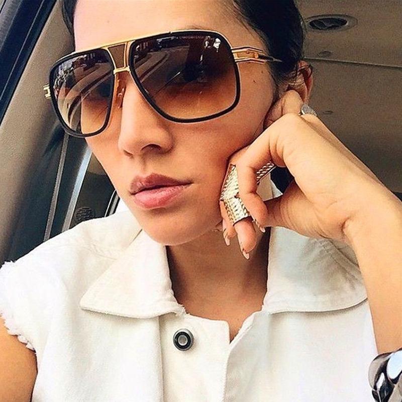 NEW Elegant Luxury Trend Driving Sunglasses Gold Big Frame Oversized Square For Man and Women Sunglasses