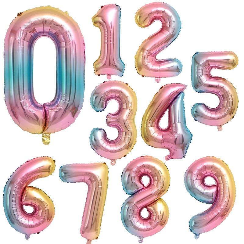 NEW Big Modern 32inch Luxury Number Foil Helium Balloons For Birthday Party and Celebrations Modern Decoration