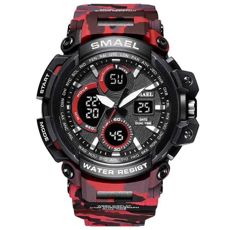 Orange Modern Sport Waterproof 50M Men Watches With LED Digital Display In Military Armi Relogio Masculino Style