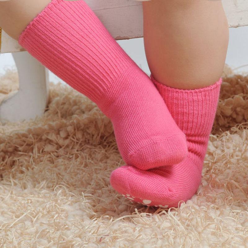 Cotton Baby Candy Color Anti Slip Soft Kids Floor Socks For Newborn Baby Boy And Girls