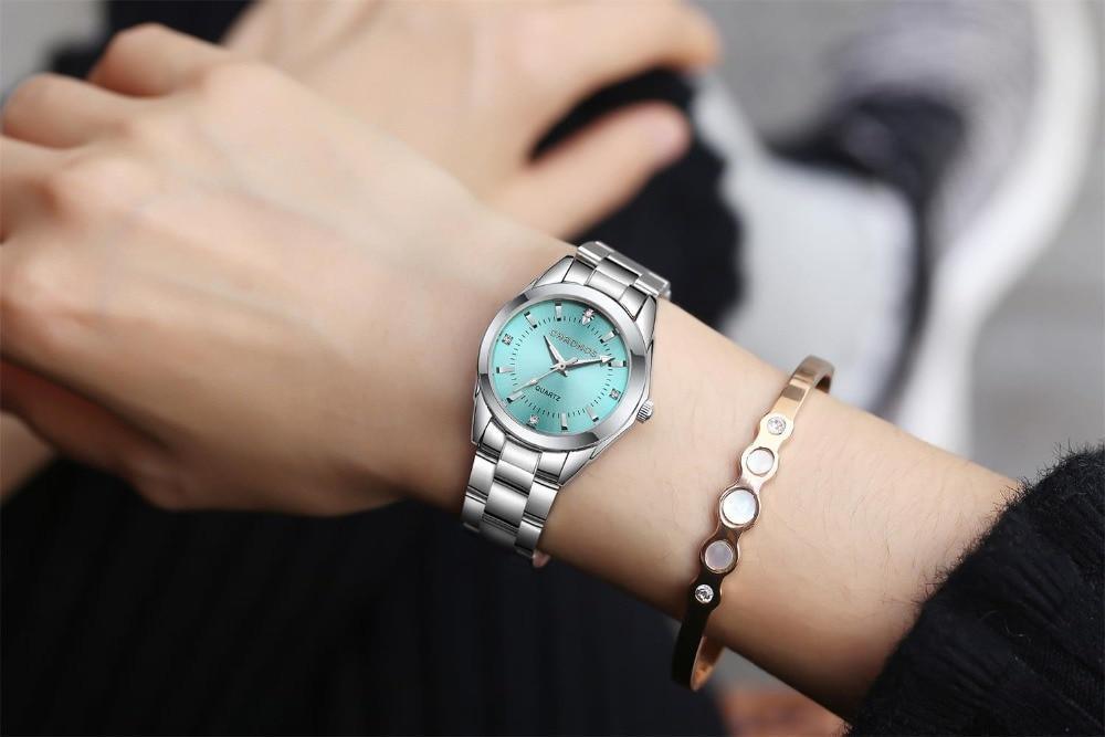 New STEVVEX Women Luxury Rhinestone Stainless Steel Quartz Watches Ladies Business Watch WIth Japanese Quartz Movement For Women and Girls