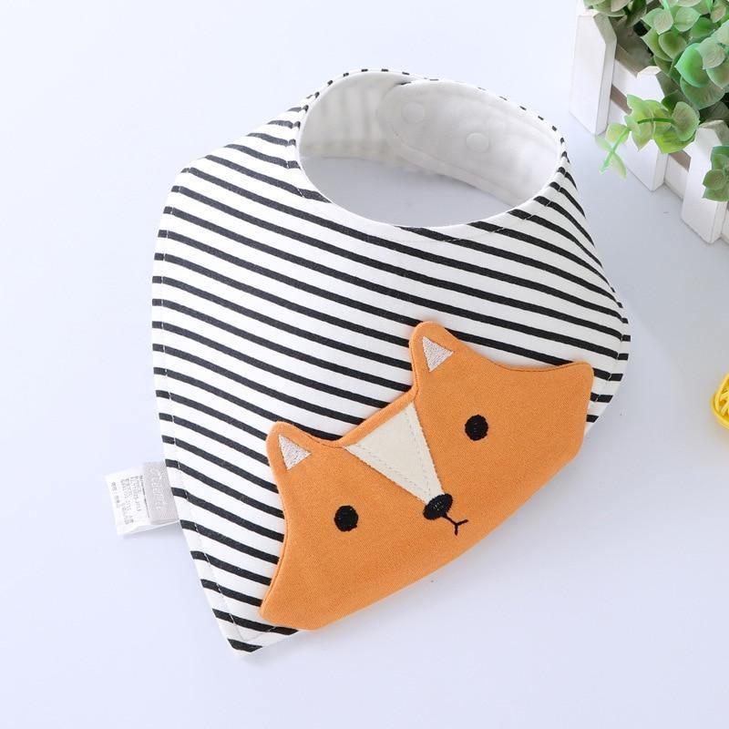 Baby Bibs Waterproof Triangle Cotton Cartoon Child Dribble Bibs Newborn Absorbent Cloth Bib for Kids in Cat Design
