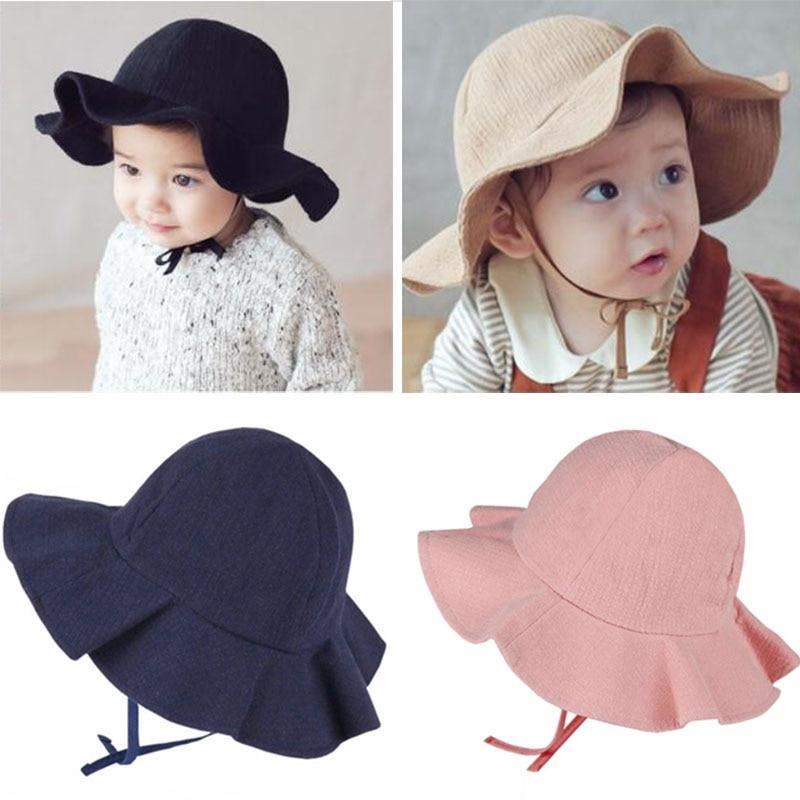 Baby Girl Summer Outdoor Beach Floral Lovely Lace Princess Bucket Sun Hat For Girls