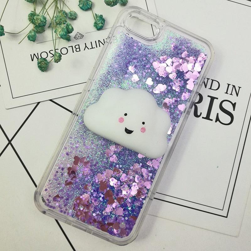 3D Cat Case For Iphone 5s Se 7 7 Plus Case Liquid Quicksand Glitter Silicone Case For Iphone 8 8 Plus X 6 6s Cover Rubber Silicone Phone Case