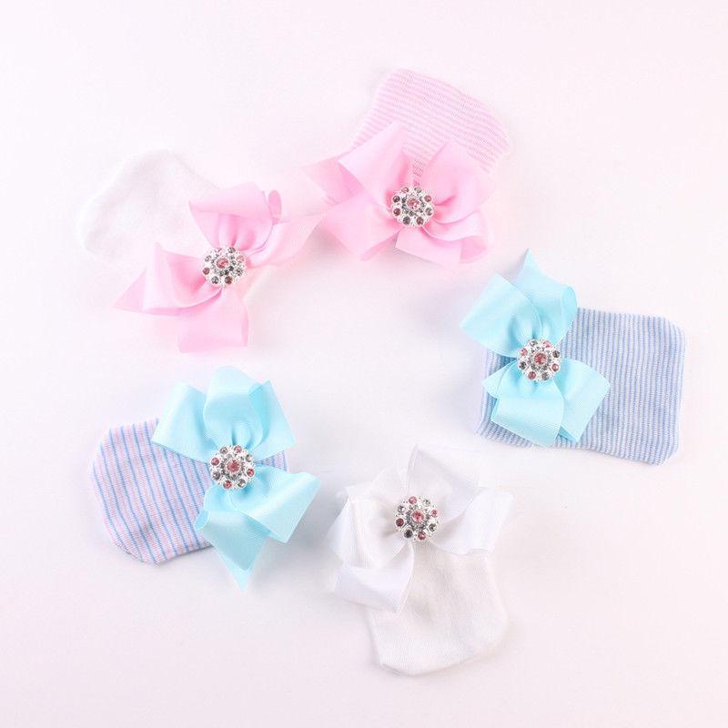 Cute Newest Newborn Baby Girl Comfy Bowknot Cap Elegant Beanie Design Fashionable Babies Hat