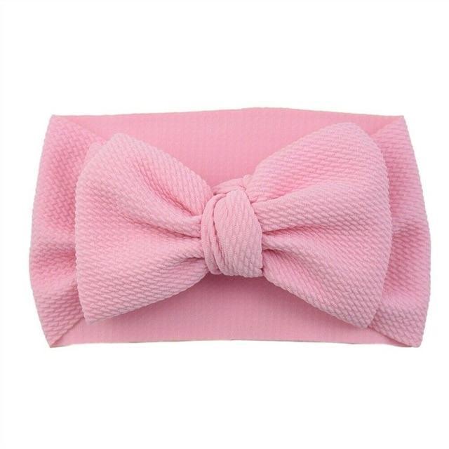 Fashion Trend Big Modern Baby Bow Accessories For Toddler Girls In Solid Bow Hairband Stretch Turban Knot Head Wrap Color for Kids