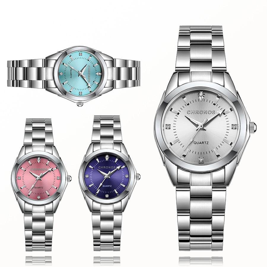 New STEVVEX Women Luxury Rhinestone Stainless Steel Quartz Watches Ladies Business Watch WIth Japanese Quartz Movement For Women and Girls