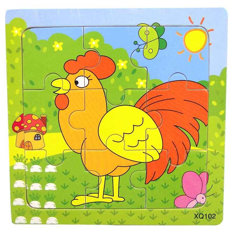 1 Pcs Animal Wooden Puzzles For Children In Wooden 3D Mosaic Puzzles Kids Educational Toys Design For Baby Birthday Gifts