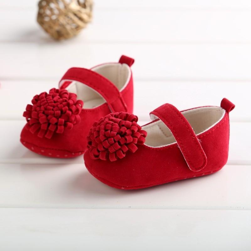 Candy Colors Newborn Baby Prewalker Princess Girl Crib Big Flower Soft Bottom Anti-slip Shoes Footwear Shoes