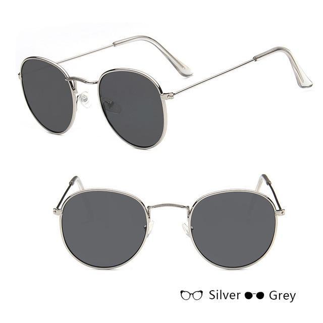 Leon Elegant Unisex Woman and Man Classic Round Sunglasses Designer Glasses Lady Round Luxury Retro Sunglasses With Vintage Mirror Oculos De Sol Gafas