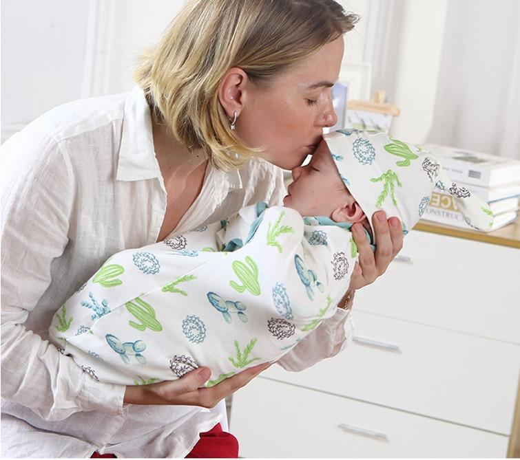 Baby Swaddle Blanket With Cap Swaddle Wrap Swaddling bag Baby Sleeping Bag