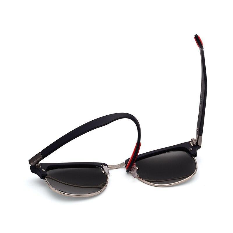 Popular Retro New Polarized Men's Sunglasses UV400 Square Half Metal Frame Ladies Sunglasses Brand Design Glasses Driving Sunglasses