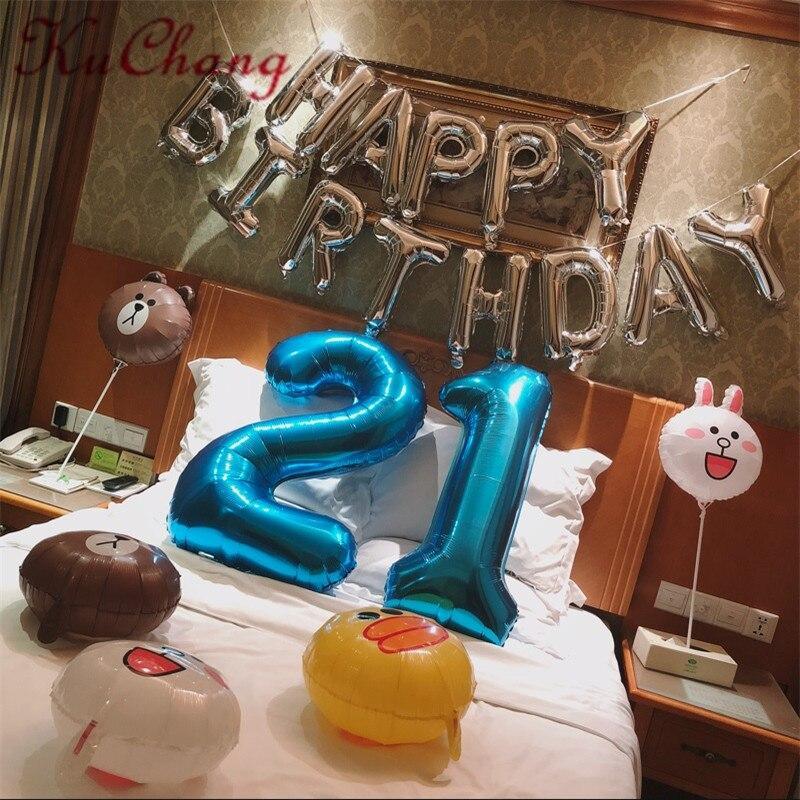 NEW Big Modern 32inch Luxury Number Foil Helium Balloons For Birthday Party and Celebrations Modern Decoration
