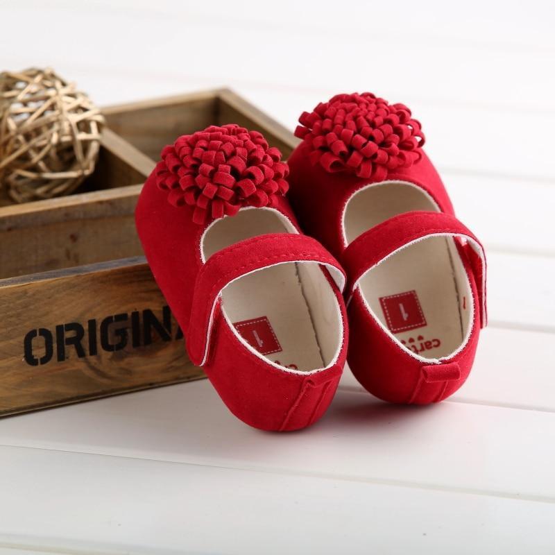 Candy Colors Newborn Baby Prewalker Princess Girl Crib Big Flower Soft Bottom Anti-slip Shoes Footwear Shoes