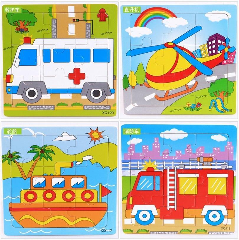 1 Pcs Animal Wooden Puzzles For Children In Wooden 3D Mosaic Puzzles Kids Educational Toys Design For Baby Birthday Gifts