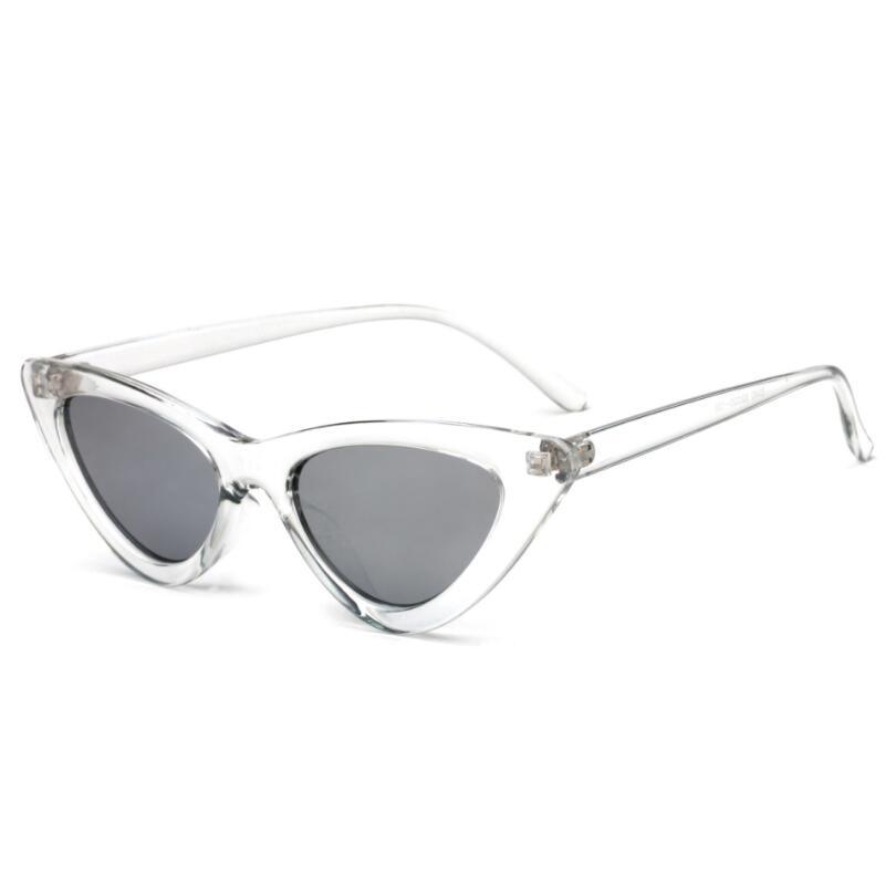 Elegant Cute Retro Cat Eye Sunglasses For Women With Small Black White Triangle Vintage Ladies Sunglasses and UV400 Protection