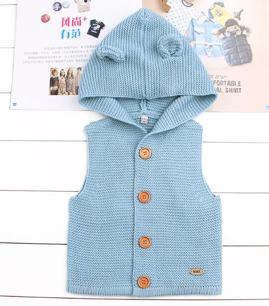Winter Hooded Knitted Long Sleeve Sweaters For Newborn Babies
