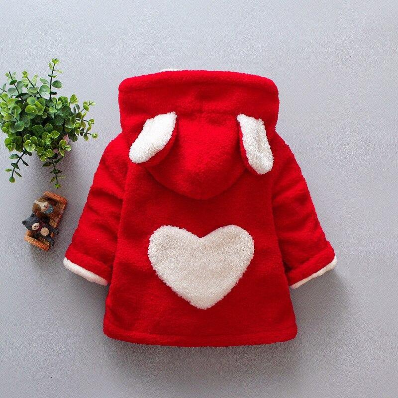 Baby Girls Winter Coats Newborn Baby Thick Velvet Outerwear For Toddler Hoodies For Girls With Heart Print Design For Girls And Babies