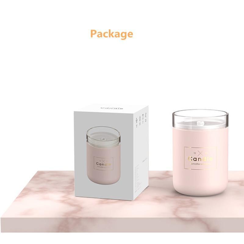 280ML Ultrasonic Air Humidifier Candle Romantic Soft Light USB Essential Oil Diffuser Car Aroma Mist Maker