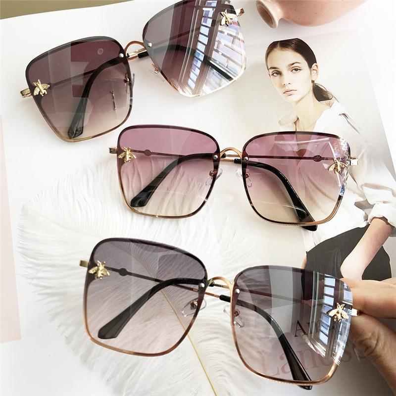 Popular brand Oversize Square Sunglasses For Women and Ladies Luxury Driving Superstar Designer Sunglasses With Shades and Gradient Glasses With UV400 Protection