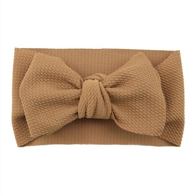 Fashion Trend Big Modern Baby Bow Accessories For Toddler Girls In Solid Bow Hairband Stretch Turban Knot Head Wrap Color for Kids