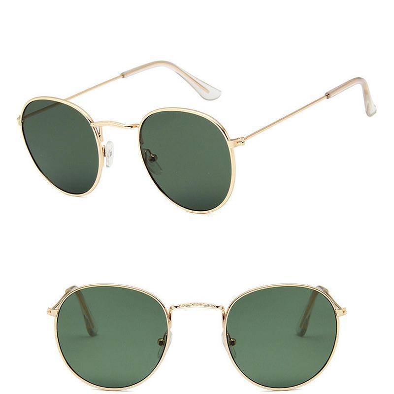 Leon Elegant Unisex Woman and Man Classic Round Sunglasses Designer Glasses Lady Round Luxury Retro Sunglasses With Vintage Mirror Oculos De Sol Gafas