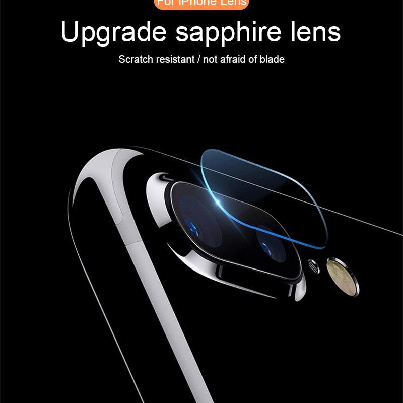 2pcs Camera Lens Protector Film For iPhone XS Max XR X glass on iPhone X 7 8 6 6S Plus 5 se Camera Lens Protector Ultra HD Back Camera Lens Tempered Glass Camera Cover Film for iPhone