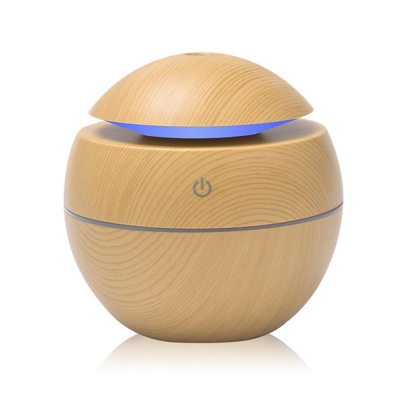 Mini Air Humidifier Ultrasonic USB Aroma Wood Grain LED Night Light Electric Essential Oil Diffuser Aromatherapy Home