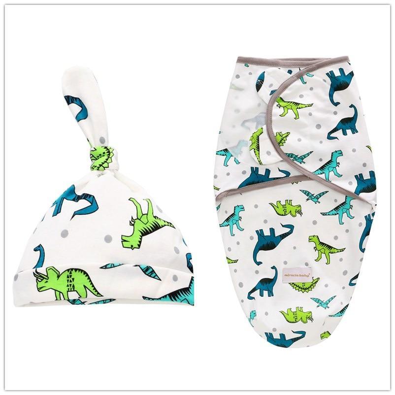 Baby Swaddle Blanket With Cap For Newborn Wrap Cotton Swaddling Bag Baby Envelope Sleep sack Blanket .