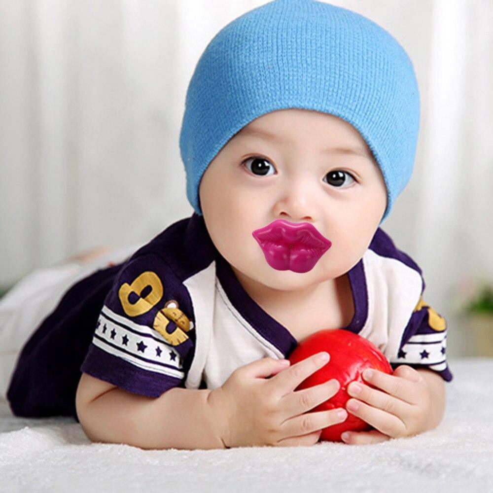 Silicone Baby Lip Pacifier Kiss Pink Rose Red Lip Shape Teeth Soothers Funny Baby Pacifiers For Baby and For Kids