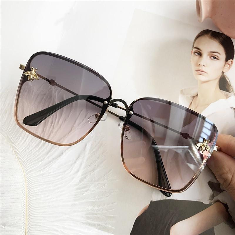 Popular brand Oversize Square Sunglasses For Women and Ladies Luxury Driving Superstar Designer Sunglasses With Shades and Gradient Glasses With UV400 Protection