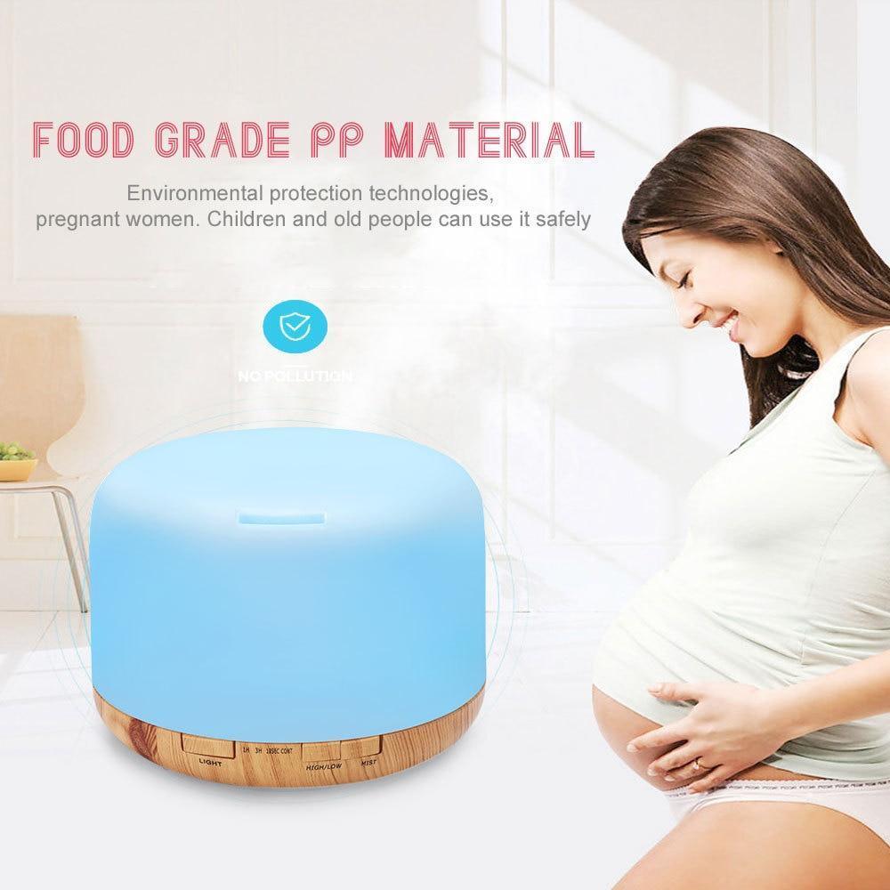 Air Humidifier Essential oil diffuser 300ML 500ML Ultrasonic Cool Mist Maker Fogger Humidifier LED Lamp Aroma Diffuser Electric Aromatherapy Diffuser umidifier Aroma Essential Oil Diffuser with 4 Timers 2 Misting Modes Waterless Auto Off