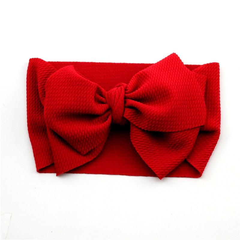 Adjustable Big Bow Headwrap Top Knot Headbands Over Sized Bow Hair Turban for Newborn Girl