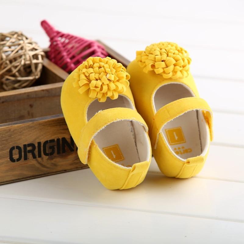 Candy Colors Newborn Baby Prewalker Princess Girl Crib Big Flower Soft Bottom Anti-slip Shoes Footwear Shoes