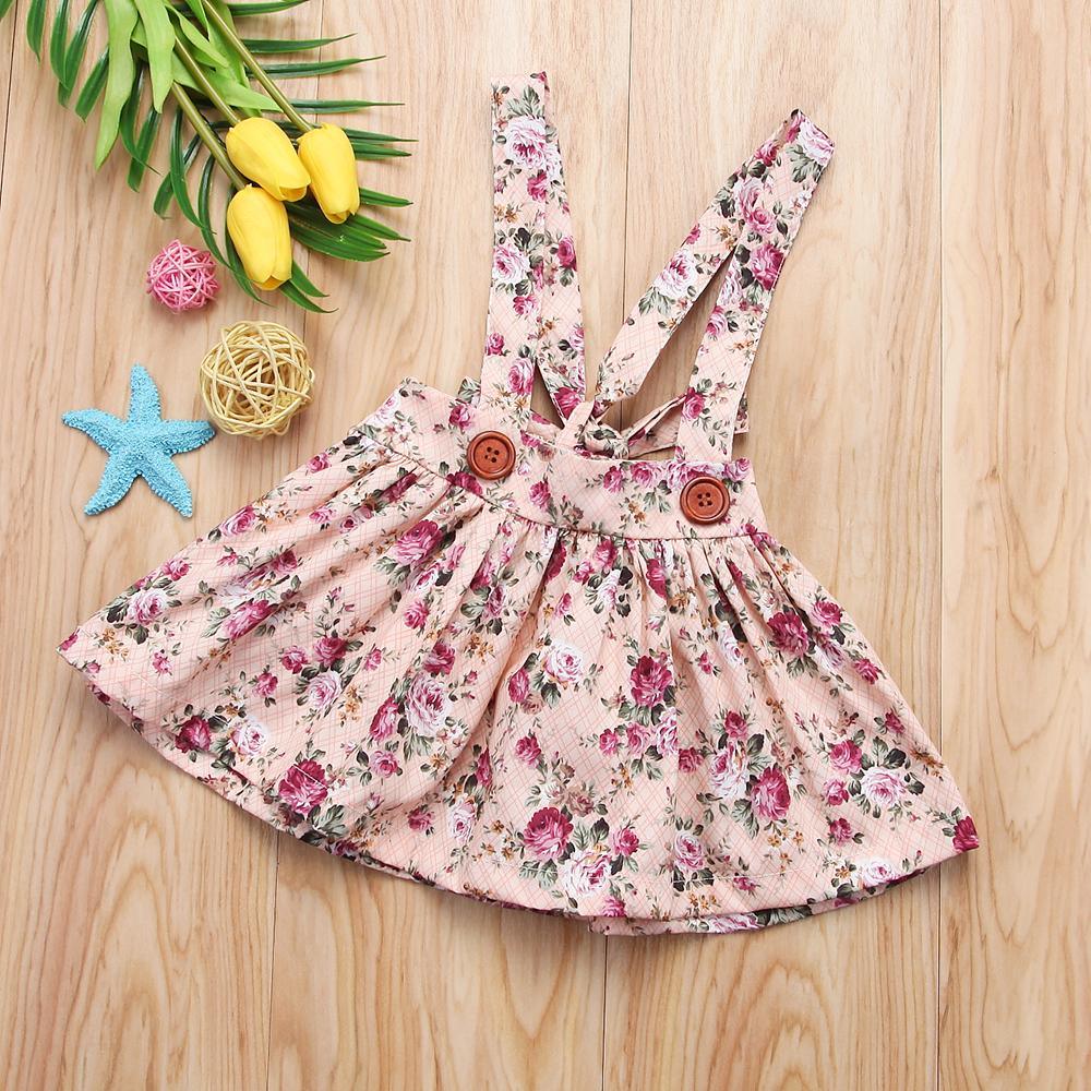 Luxury Modern Summer Fashion Toddler Kids Baby Girls Floral Printing Sleeveless Clothes Party Strap Tutu Dress For Girls