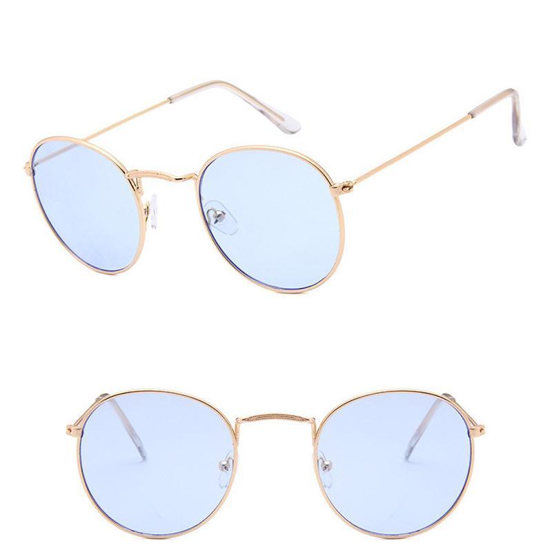 Leon Elegant Unisex Woman and Man Classic Round Sunglasses Designer Glasses Lady Round Luxury Retro Sunglasses With Vintage Mirror Oculos De Sol Gafas