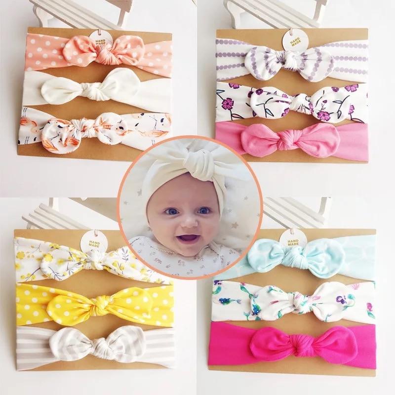 Modern Handamde Luxury Set Baby Girl Headband Bow For Newborn Babies Hair Band Elastic Accessories Cotton Headwear For Girls