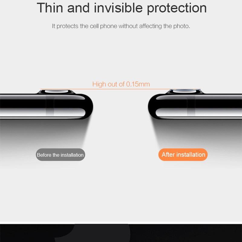 2pcs Camera Lens Protector Film For iPhone XS Max XR X glass on iPhone X 7 8 6 6S Plus 5 se Camera Lens Protector Ultra HD Back Camera Lens Tempered Glass Camera Cover Film for iPhone