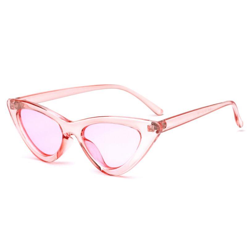 Elegant Cute Retro Cat Eye Sunglasses For Women With Small Black White Triangle Vintage Ladies Sunglasses and UV400 Protection