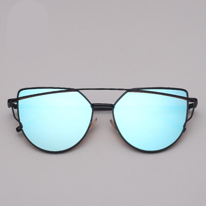 NEW Stevvex Designer Cat eye Sunglasses For Women and Ladies in Vintage Metal Reflective Glasse Mirror Retro Oculos De Sol Gafas Style With UV 400 Protection