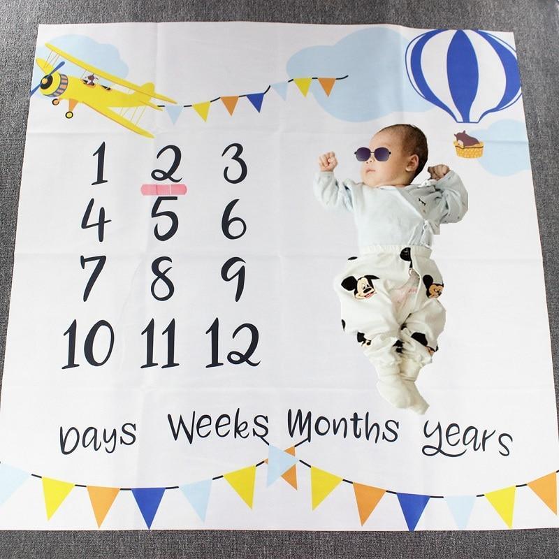 Cartoon Pattern Baby Photo Props Background Blankets Play Mats Backdrop Cloth Calendar Photo Accessories Blanket For Baby