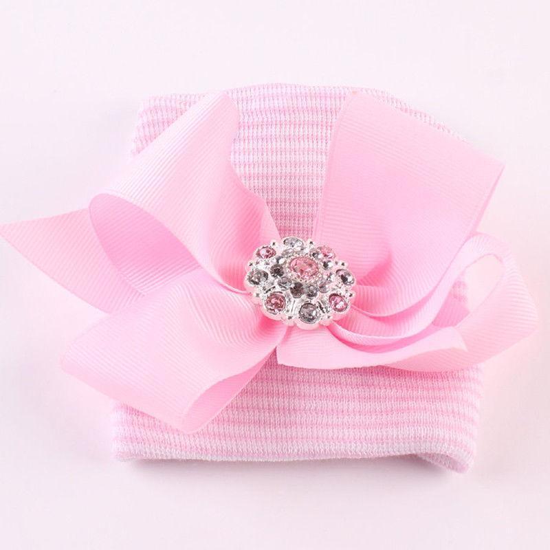 Cute Newest Newborn Baby Girl Comfy Bowknot Cap Elegant Beanie Design Fashionable Babies Hat