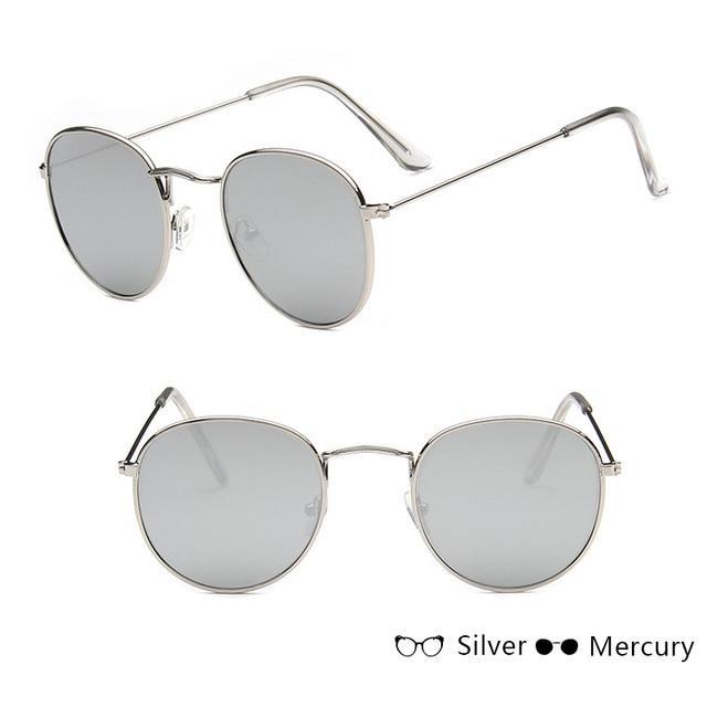 Leon Elegant Unisex Woman and Man Classic Round Sunglasses Designer Glasses Lady Round Luxury Retro Sunglasses With Vintage Mirror Oculos De Sol Gafas