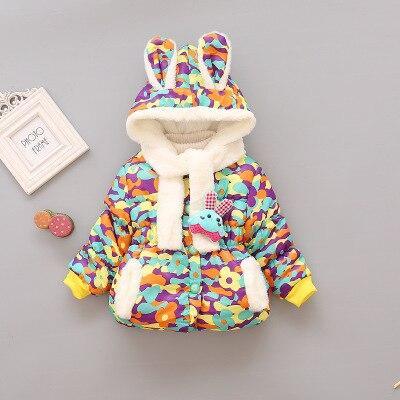 Luxury Newborn Children Plus Cute Hooded Cotton Jacket Infant Clothing for Baby Girls In Elegant Colorful Design For Winter