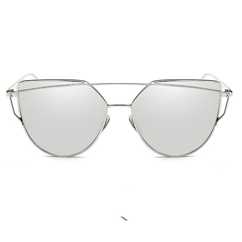 Luxury Vintage Modern Cat Eye Metal High Quality Frame With Miror Sunglasses For Women and Lady sunglasses With UV400 Protection