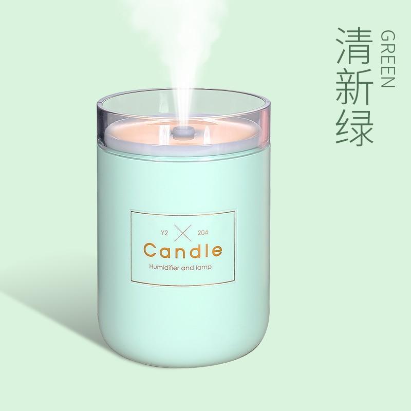 280ML Ultrasonic Air Humidifier Candle Romantic Soft Light USB Essential Oil Diffuser Car Aroma Mist Maker