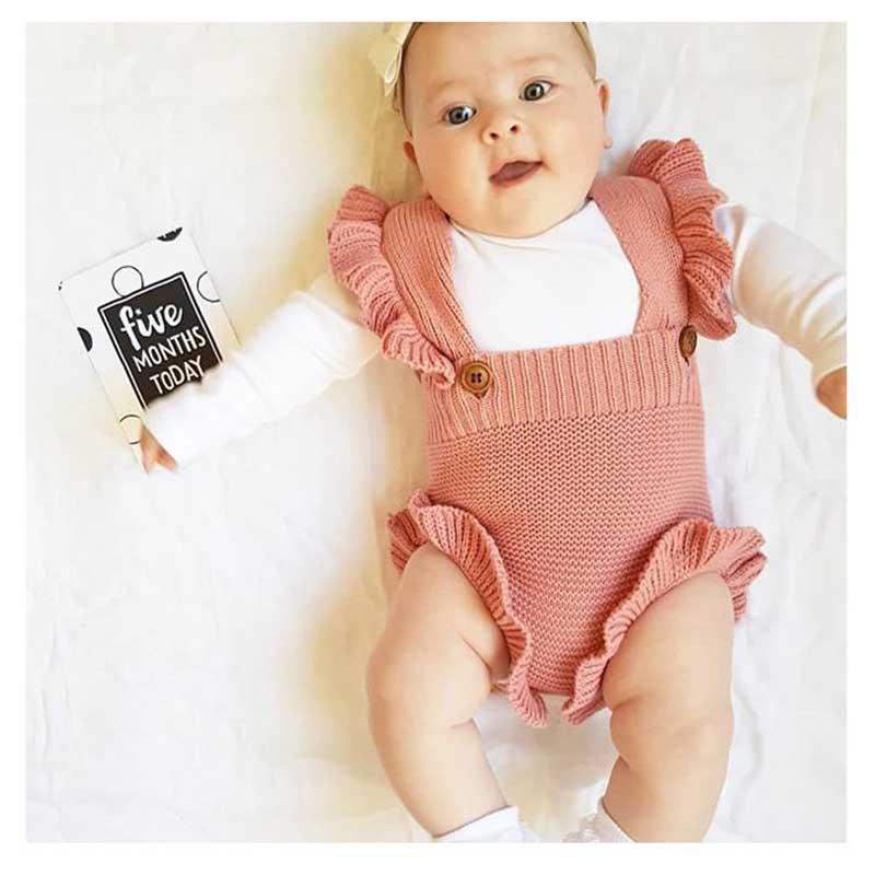 Baby Girl Knitted Clothes Rompers Jumpsuit Cotton Infant Baby Girl Romper In Retro Style For Girls