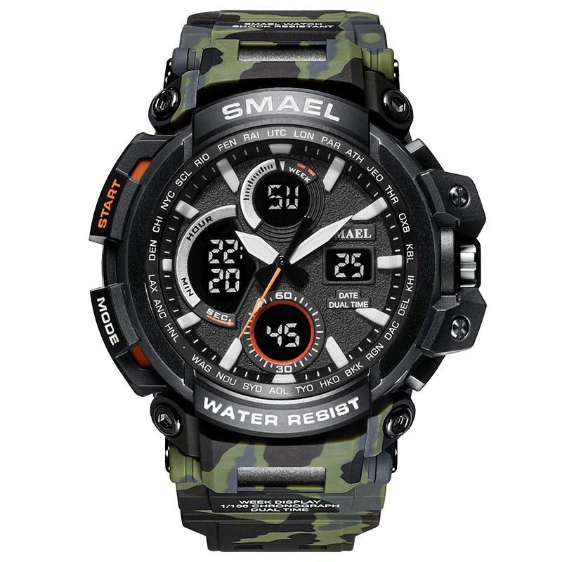 Red Modern Sport Waterproof 50M Men Watches With LED Digital Display In Military Armi Relogio Masculino Style